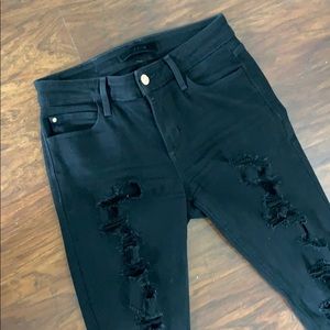 JOES JEANS distressed black mid rise jeans